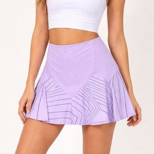 Lucky in Love Lavender Purple Geometric Stripe Flounce Tennis Golf Skort Size XL